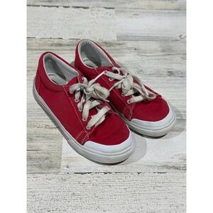 Footmates Taylor Sneaker Kids Size 1 Red Canvas Low Top